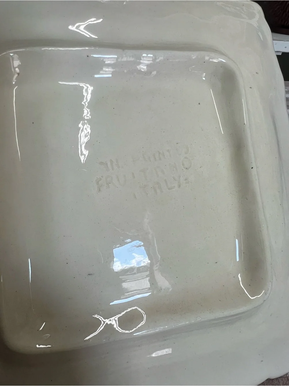 Vintage Italy fruit embossed square plate decor grandma core